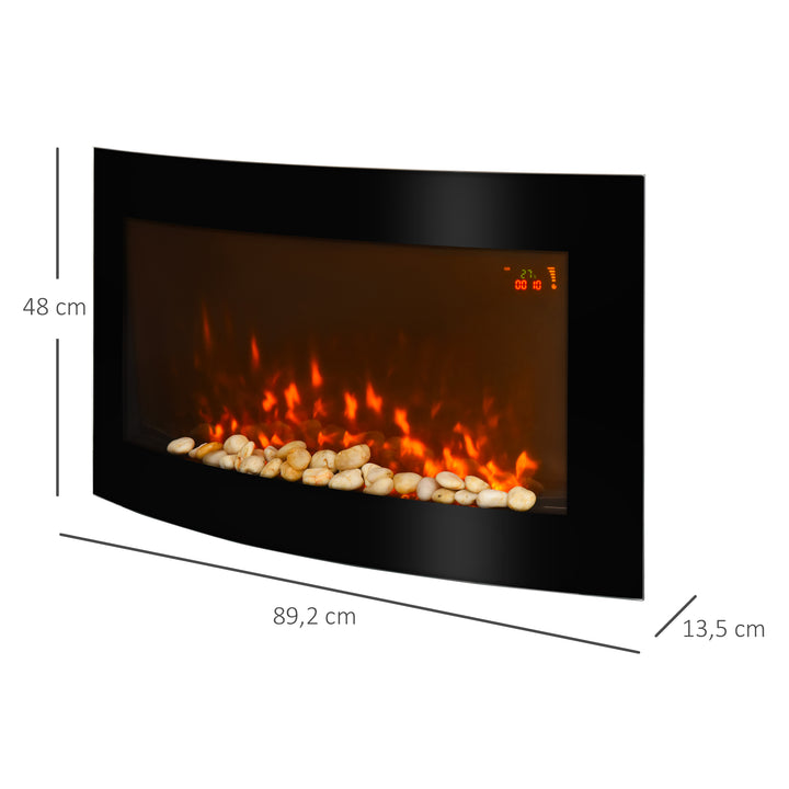 Lareira Elétrica tipo Aquecedor de Parede 1000 W / 2000 W - 88,5 x 13,5 x 56 cm
