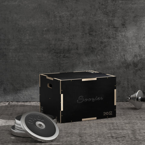 Caixa Pliométrica com 3 Alturas Diferentes Caixa de Saltos para Treino de Força em Casa Escritório Ginásio CrossFit Carga 120 kg 61x51x41 cm Preto