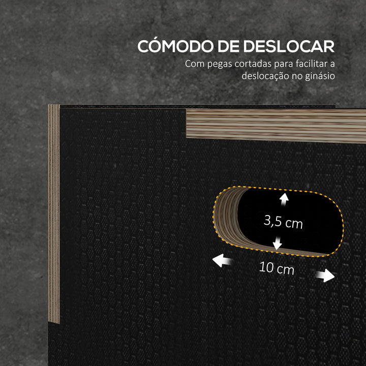 Caixa Pliométrica com 3 Alturas Diferentes Caixa de Saltos para Treino de Força em Casa Escritório Ginásio CrossFit Carga 120 kg 61x51x41 cm Preto