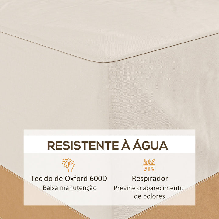 Capa Protetora para Móveis de Jardim 270x200x78cm Tecido Oxford 600D Impermeável Cobertura para Sofás Mesas Exterior com 4 Ventilações 5 Alças Cordão de Tração Bege