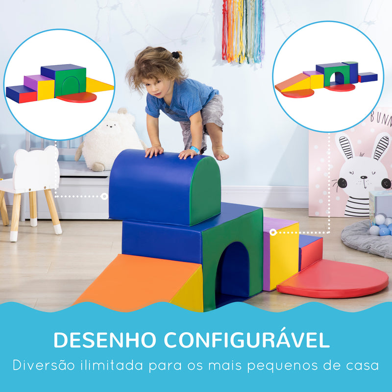 Conjunto de 7 Blocos de Psicomotricidade para Crianças Blocos de Constução Figuras de Construção Brinquedo para Aprendizagem para Escalar Gater Multicor