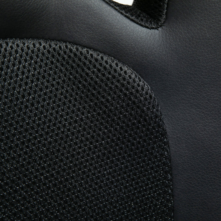 Cadeira de Escritório Ergonómica Cadeira de Escritório Giratória com Altura Ajustável Encosto Alto Estofado em Couro PU e Malha Transpirável 71x61x108-118cm Preto