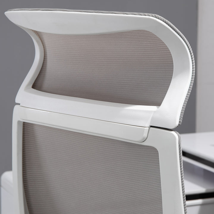 Cadeira ergonômica giratória altura ajustável e reclinável até 120º posição de bloqueio 64x61x120,9-128,9 cm Cinza