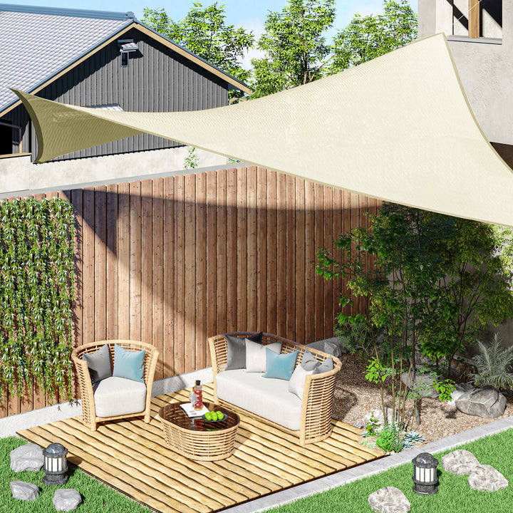 Toldo Vela 3x4m Quadrado para Terraço Jardim Camping creme