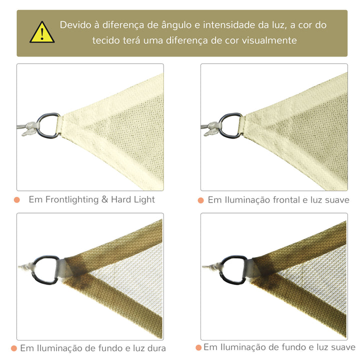 Toldo Vela 3x4m Quadrado para Terraço Jardim Camping creme