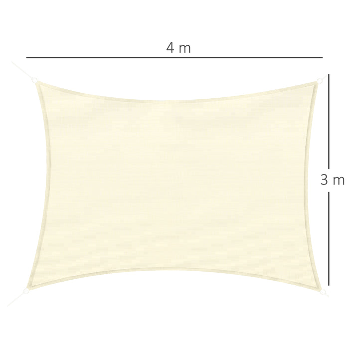 Toldo Vela 3x4m Quadrado para Terraço Jardim Camping creme