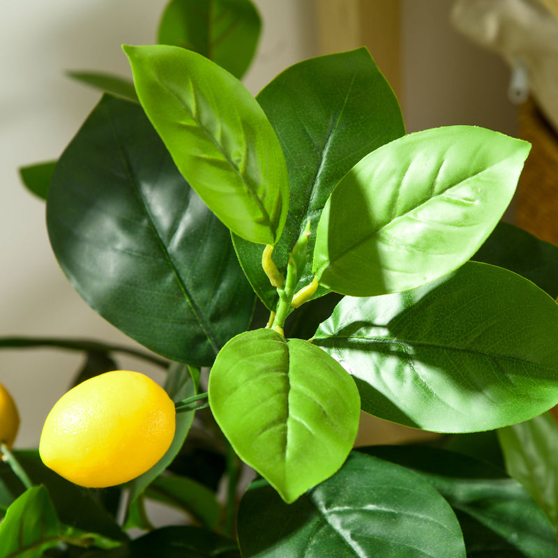 Conjunto de 2 Plantas Artificiais Decorativas Limoeiro e Laranjeira Artificiais de 60 cm com Vaso Plantas Sintéticas para Decoração de Casa Verde