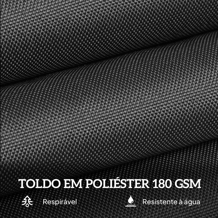 Grande Guarda-sol duplo com manivela anti-UV jardim 460x240 cm Preto