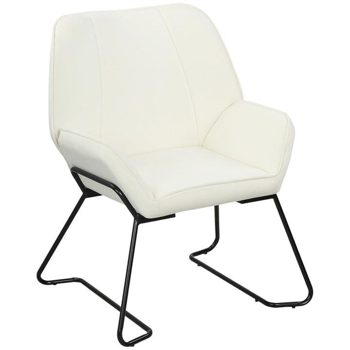 Poltrona Sala de Estar Moderna Poltrona de Leitura com Assento Largo e Acolchoado Estofada em Veludo Pés de Metal Poltrona para Dormitório 70x67,5x87 cm Creme