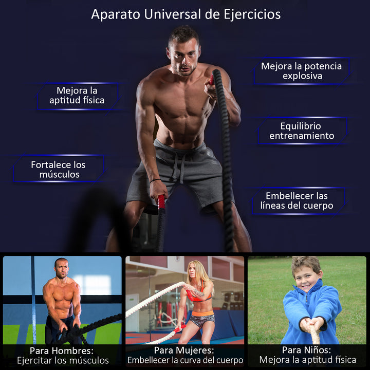 Corda de Batalha Battle Rope Exercício Formação Fitness Crossfit ?38mm Comprimento 9m Poliéster Ultra-Resistente