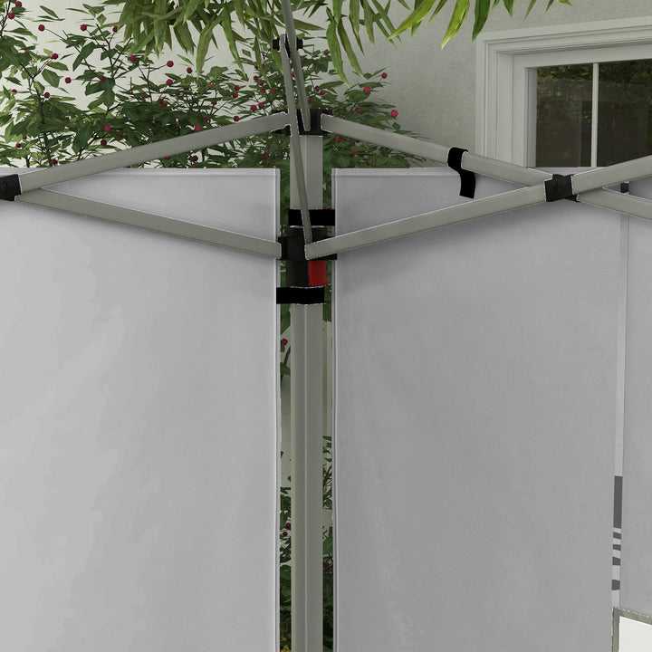2 Painéis Laterais para Tenda de 3x3 / 3x4 m 295x195 cm Parede de Substituição de Tecido Oxford para Tendas Dobráveis com Janela para Jardim Exterior Festas Cinzento Claro