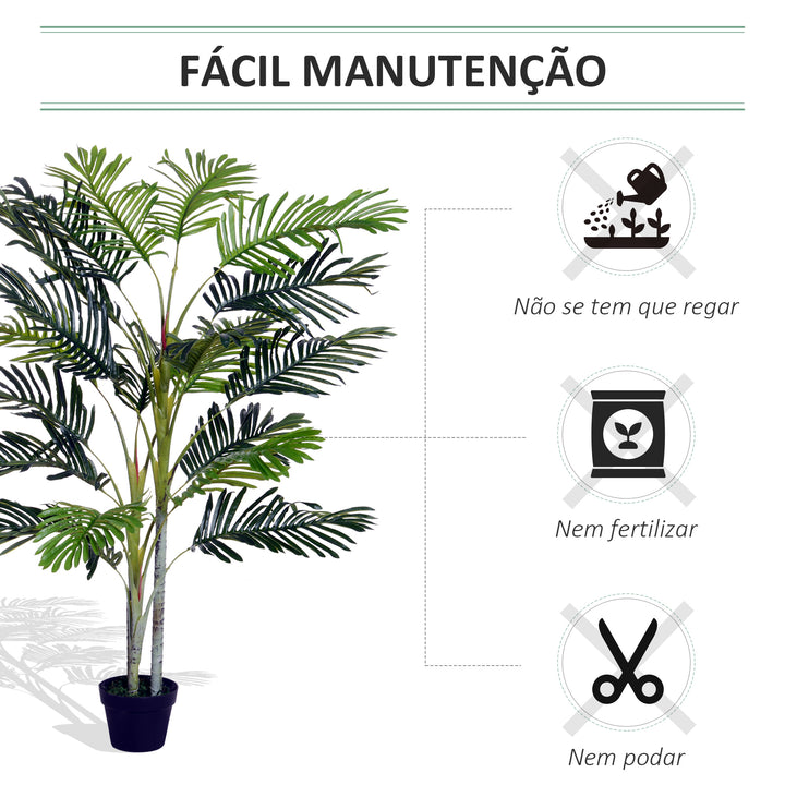 Palmeira Artificial 150cm com bastões naturais Árvore decorativa da planta Sintético com vaso Casa terraço jardim decoração