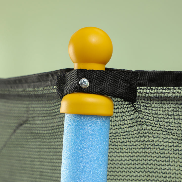 Trampolim para Crianças acima de 3 Anos Cama Elástica Infantil com Rede de Segurança e Estrutura de Aço para Interiores e Exteriores Carga 50kg Ø140x190 cm Azul