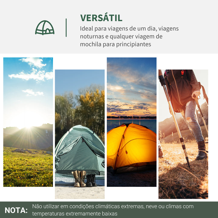 Tenda de Campismo para 2 Pessoas Tenda de Campismo Dobrável com 2 Janelas de Malha Bolso Interior Bolsa de Transporte e Estrutura de Fibra de Vidro 206x152x110 cm Verde