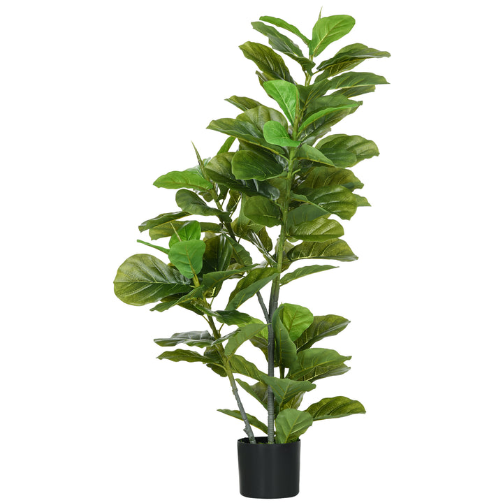 Planta Artificial Ficus 110 cm Planta Artificial com 90 Folhas Musgo e Vaso Planta Artificial Decorativa para Interior e Exterior Casa Sala de Estar Verde