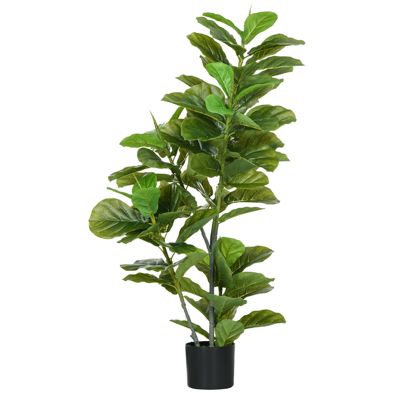 Planta Artificial Ficus 110 cm Planta Artificial com 90 Folhas Musgo e Vaso Planta Artificial Decorativa para Interior e Exterior Casa Sala de Estar Verde