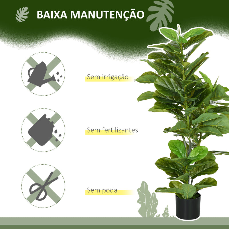 Planta Artificial Ficus 110 cm Planta Artificial com 90 Folhas Musgo e Vaso Planta Artificial Decorativa para Interior e Exterior Casa Sala de Estar Verde