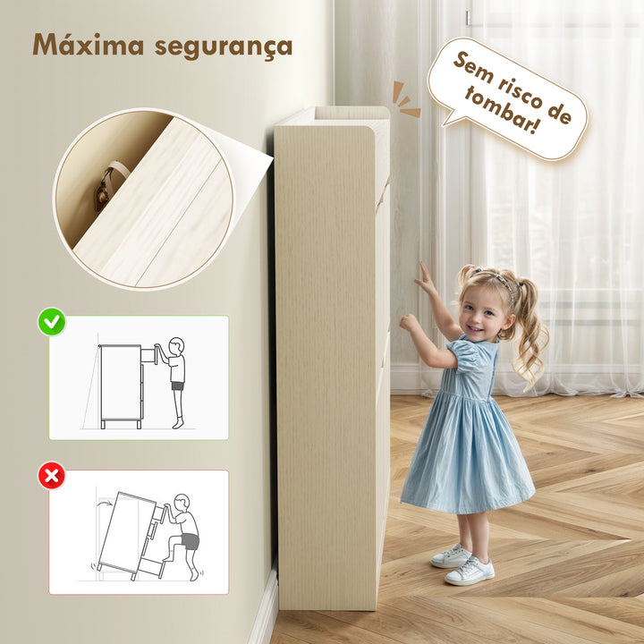 Sapateira Estreita com 4 Portas Articuladas Sapateira para Entrada com 2 Gavetas para 8 Pares de Sapatos para Corredor Espaços Reduzidos 98x19,2x95,3 cm Branco