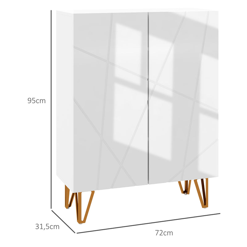 Móvel Sapateira de Entrada Armário Sapateira com Prateleiras Ajustáveis para 15-20 Pares de Sapatos para Corredor Entrada 72x31,5x95 cm Branco