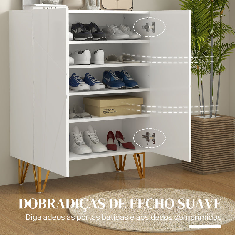 Móvel Sapateira de Entrada Armário Sapateira com Prateleiras Ajustáveis para 15-20 Pares de Sapatos para Corredor Entrada 72x31,5x95 cm Branco