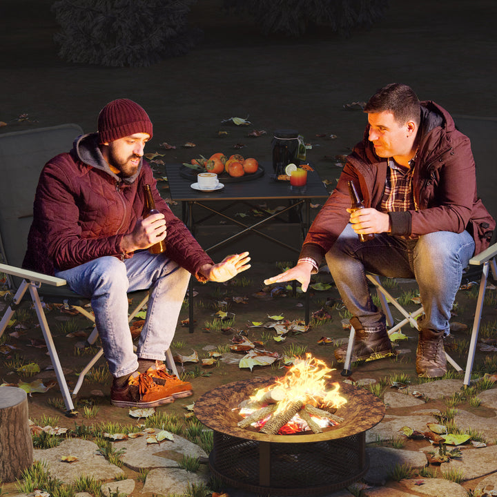 2 Cadeiras de Campismo Dobráveis de Alumínio Cadeiras de Jardim Portáteis com Encosto Alto Ajustável Apoios de Braços de Madeira e Bolsa de Transporte para Exterior 59x67x96 cm Preto