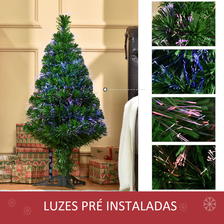 Árvore de Natal 90cm Artificial Árvore com Suporte Fibra Óptica 4 Cores