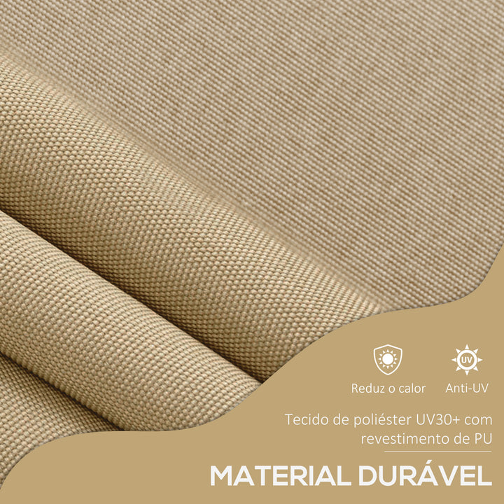 Toldo Manual Retrátil com Manivela 300x120x210-300 cm Toldo para Varanda com Altura Ajustável Impermeável e Anti-UV para Jardim Terraço Bege