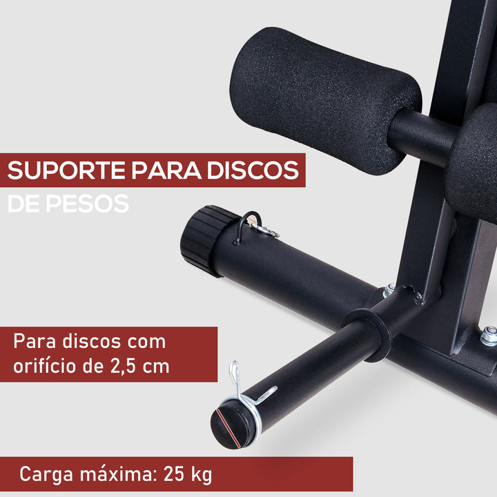 Banco de Pesos Dobrável e Inclinável Banco de Musculação Multifuncional para Treinamento Completo Máquina Fitness para Casa Academia 54x160x106cm Preto