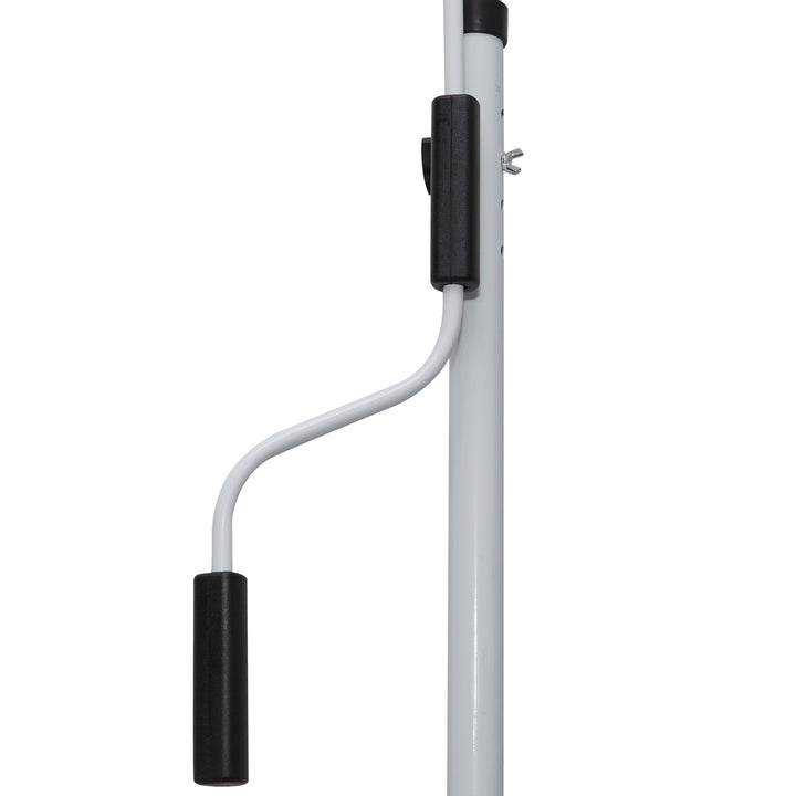 Toldo Manual Retrátil 200x150 cm com Manivela de Alumínio Ângulo Ajustável Proteção Solar para Varanda Jardim Pátio Verde e Branco