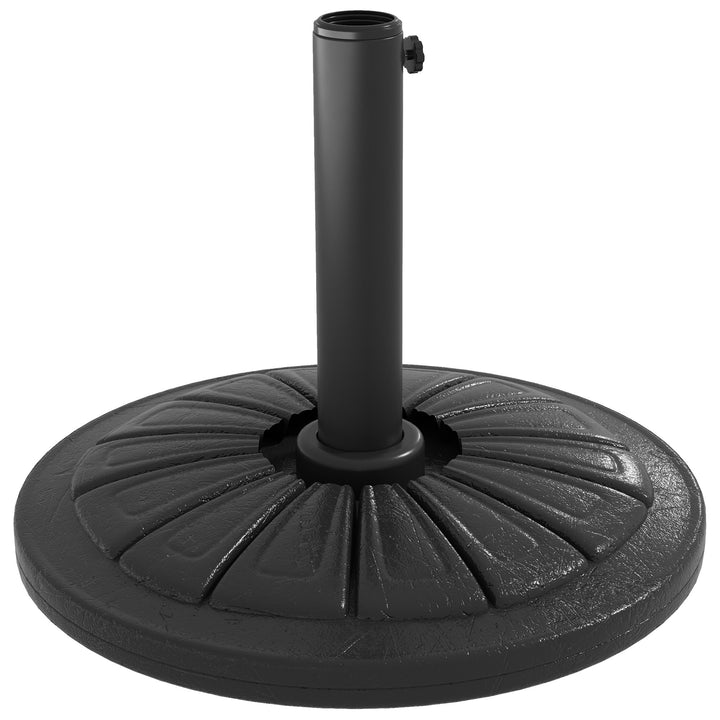 Base para Chapéu de Sol Suporte para Chapéu de Sol de HDPE Preenchível de Cimento Peso 13 kg para Mastros de Chapéus de Sol de Ø38/48 mm Ø43x32 cm Preto