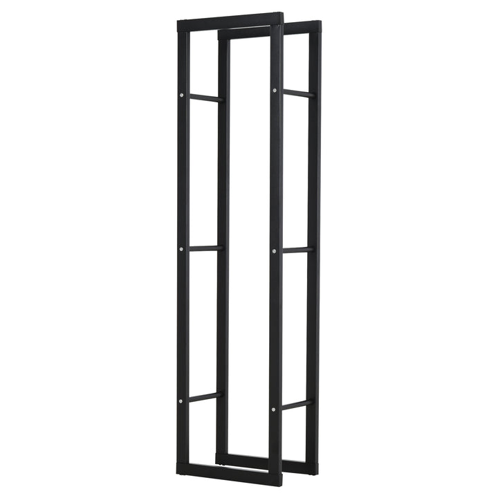 Suporte para Lenha de Metal Porta Lenha Metálico para Interior e Exterior Carga Máxima 100 kg 40x25x150 cm Preto