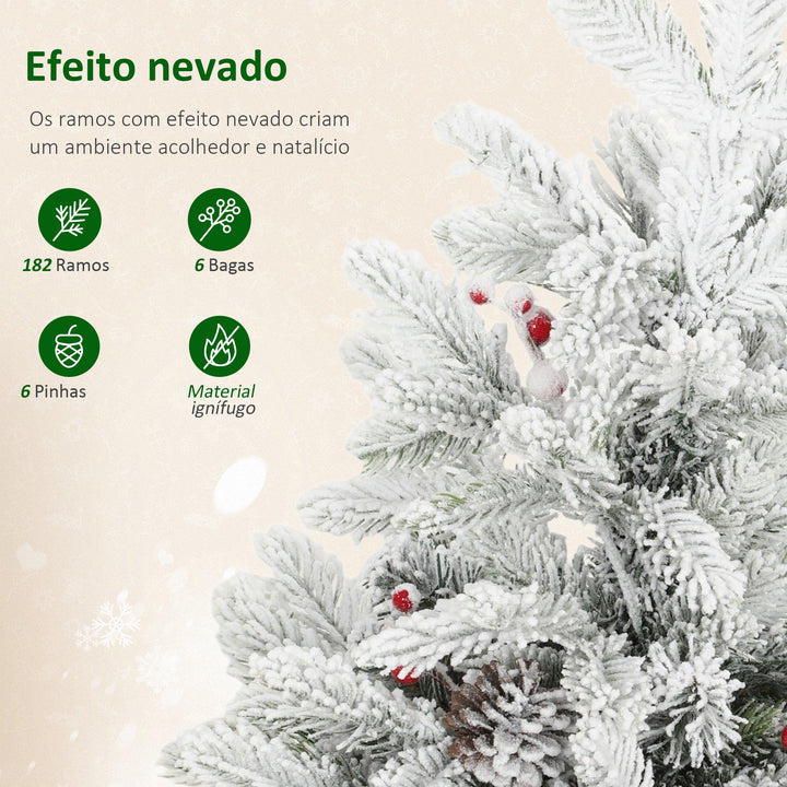 Árvore de Natal com 35 Luzes LED 60 cm Mini Árvore de Natal Artificial com 182 Ramos com Neve Pinhas Bagas e Base de Saco de Juta Decoração de Natal de Mesa para Casa Escritório Verde