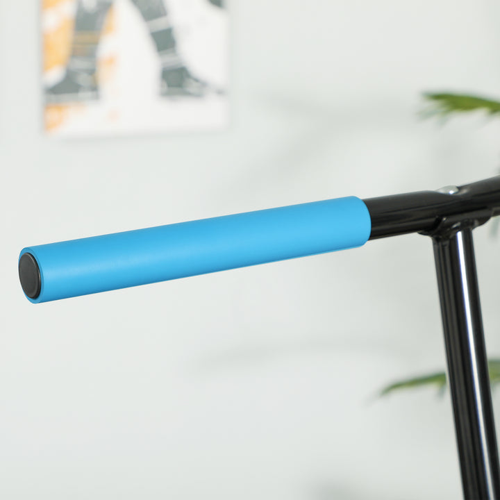 Trampolim Fitness 114x114x132 cm Trampolim Fitness com Guiador Ajustável em 3 Níveis Estrutura de Aço para Treino de Perna Corpo em Casa Escritório Ginásio Azul