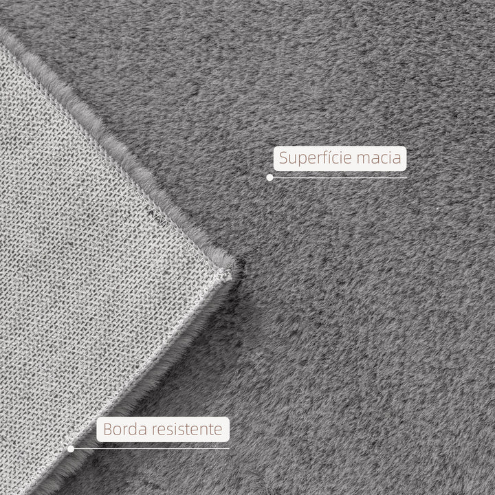 Tapete para Sala de Estar 120x160 cm Tapete Lavável à Máquina Pelo Longo Macio Estilo Moderno Tapete para Sala de Estar Quarto Sala de Jantar Cinza