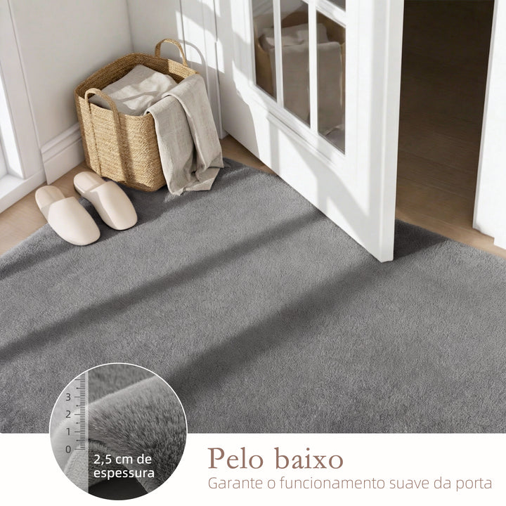 Tapete para Sala de Estar 120x160 cm Tapete Lavável à Máquina Pelo Longo Macio Estilo Moderno Tapete para Sala de Estar Quarto Sala de Jantar Cinza