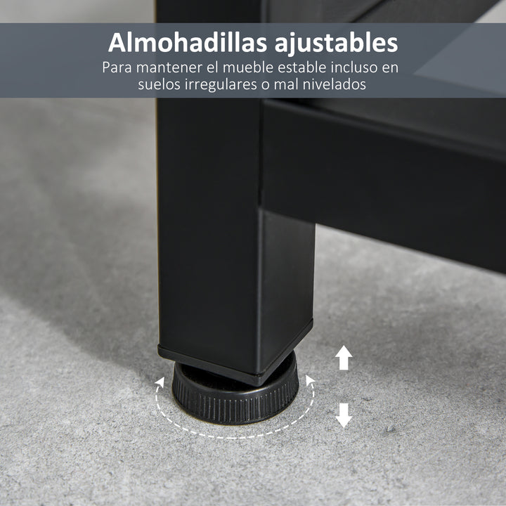 Consola Mesa de Entrada 120x34x81cm com 2 Gavetas e Pés Ajustáveis Móvel de Entrada de Estilo Moderno para Corredor Entrada Branco e Preto