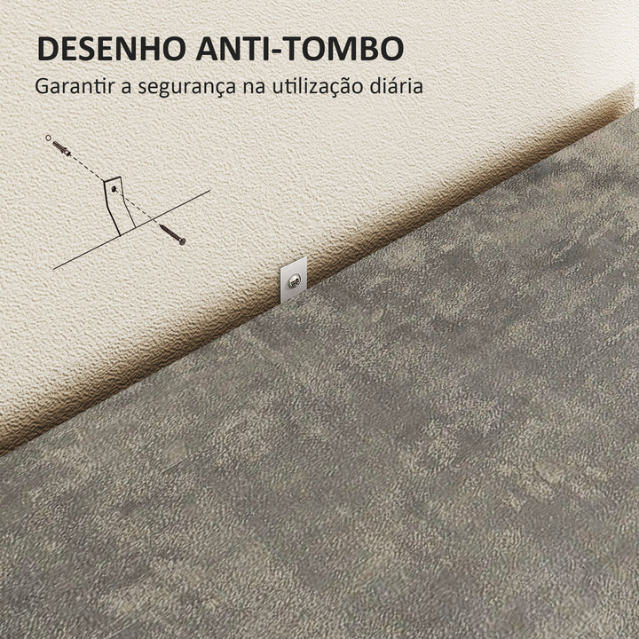 Aparador de 2 Portas de Fechamento Suave Aparador de Sala de Estar com Prateleira Móvel Auxiliar para Cozinha Quarto Entrada 80x37x80 cm Cinza Cimento e Branco Brilho