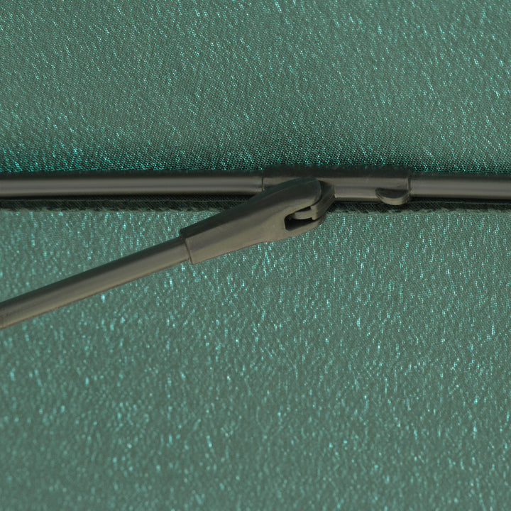 Chapéu de Sol de Jardim Ø2,5x2,4 m Chapéu de Sol de Terraço com Manivela Manual Mastro Flexível Impermeável e 18 Hates Exterior Verde