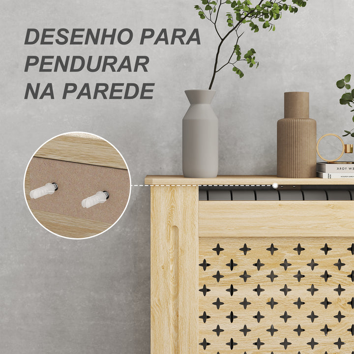 Cobertura de Radiador de MDF Proteção para Radiador para Sala de Estar Dormitório Corredor 78x19x82 cm Carvalho