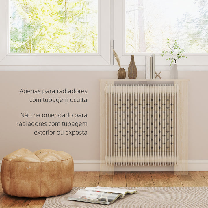 Cobertura de Radiador de MDF Proteção para Radiador para Sala de Estar Dormitório Corredor 78x19x82 cm Carvalho
