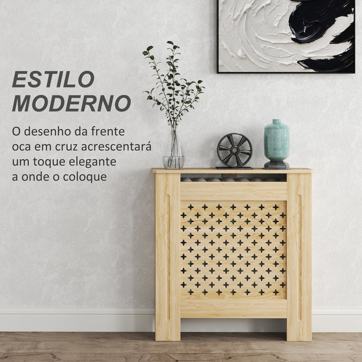 Cobertura de Radiador de MDF Proteção para Radiador para Sala de Estar Dormitório Corredor 78x19x82 cm Carvalho
