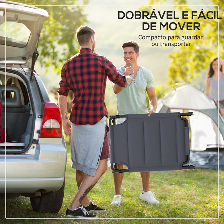 Espreguiçadeira Dobrável Espreguiçadeira de Jardim com Toldo Ajustável Encosto Regulável em 4 Níveis e Apoio de Cabeça para Jardim Terraço Piscina 70x200x45 cm Cinza