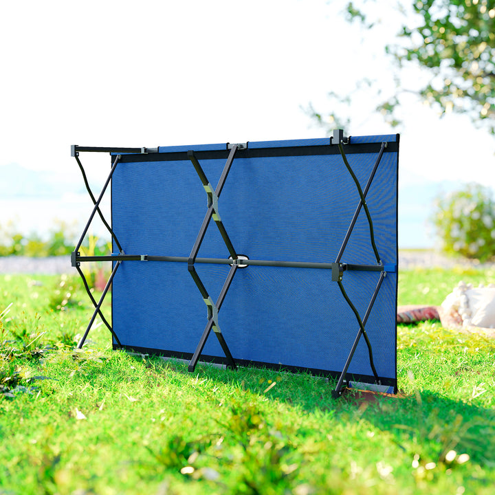 Cama Dobrável de Campismo com 2 Lugares Cama Dupla Portátil com Bolsa de Transporte Carga 136 kg 193x125x40cm Azul