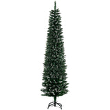 Árvore de Natal Artificial Altura 190 cm com 570 Ramos de PVC Ignífugos Base Dobrável e Suporte Metálico Decoração de Natal para Interiores Ø53x190 cm Verde