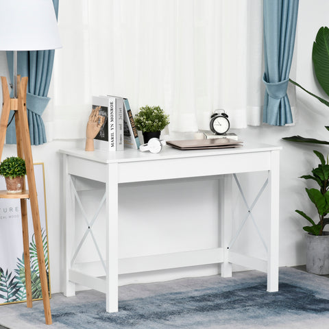Mesa de escritório multifuncional moderna e minimalista 105x50x76 cm Branco