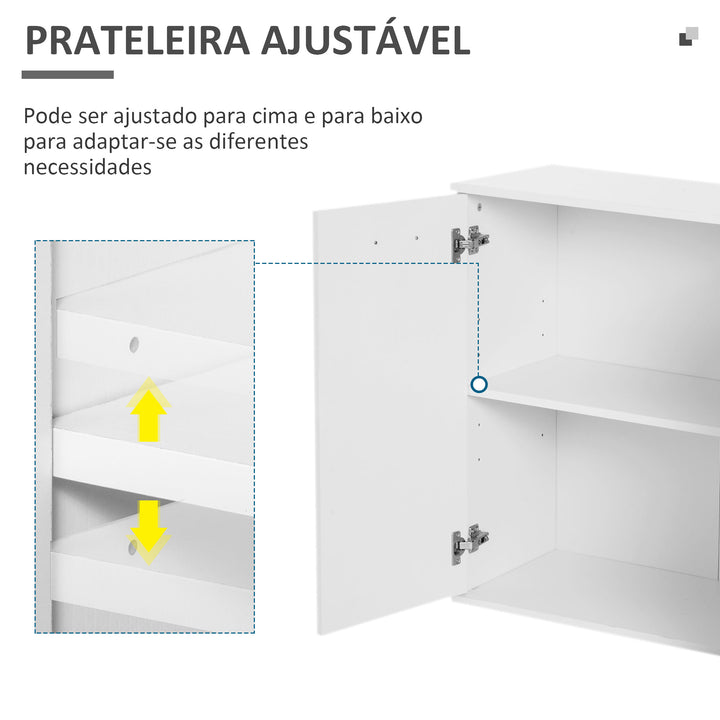 Armário Aparador amplo espaço de Armazenamento para sala de jantar com portas e gavetas 106x35x76cm Branco