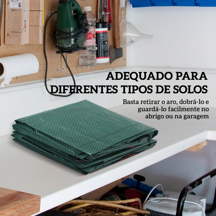 Conjunto de 3 Sacos de Resíduos de Jardim 272L Sacos para Resíduos Resistentes com Pegas Reforçadas e Aros Flexíveis Dobráveis e Reutilizáveis Ø67x76 cm Verde