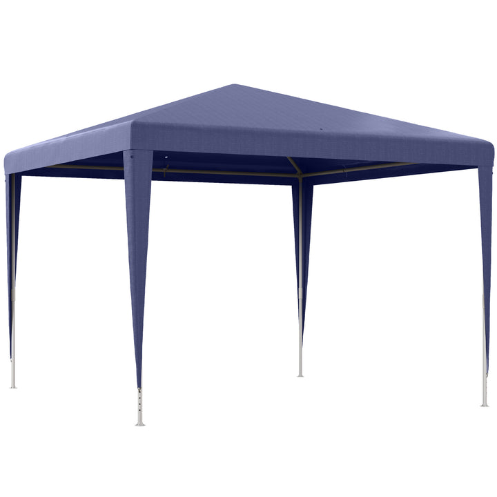 Tenda de Jardim Impermeável 293x293x252 cm Tenda de Exterior com Tubos de Aço e Cobertura de PE Azul