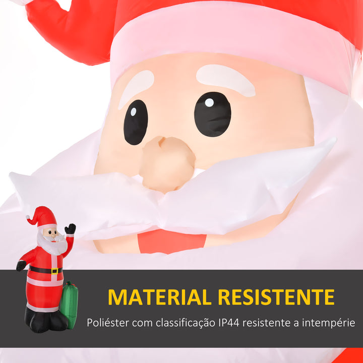 Pai Natal Inflável Decoração de Natal Com LED Soprador de Luz 150 × 60 × 240cm