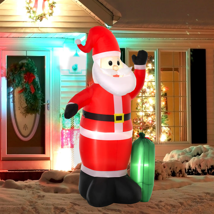 Pai Natal Inflável Decoração de Natal Com LED Soprador de Luz 150 × 60 × 240cm